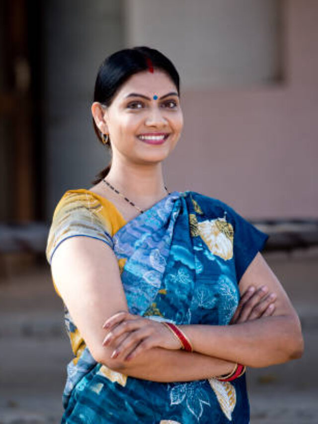 Portrait of confident woman in sari